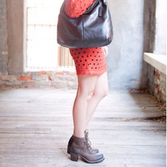 Frye Sabrina 6G Brown Suede Combat Ankle Booties - Picture 6 of 15